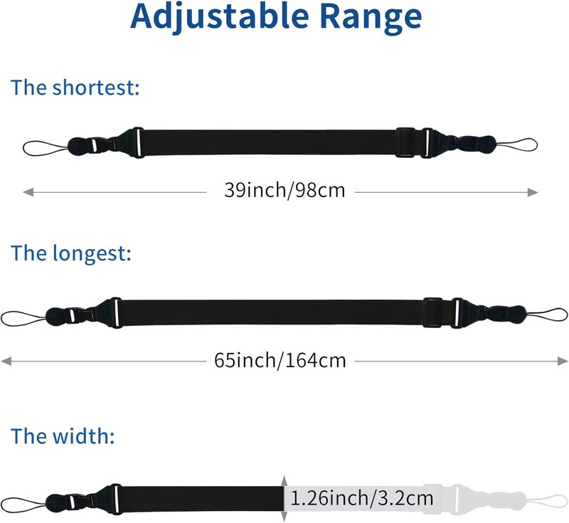 ATLRGISL Adjustable iPad Binocular Camera Strap, Comfortable Shoulder Strap Nylon Neck Lanyard for iPad/Samsung Tablet Case,Crossbody Laptop Luggage Bag(Black) - Image 2